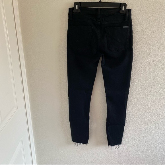 Black, Ripped, Cropped Hudson Skinny Jeans - Picture 4 of 7